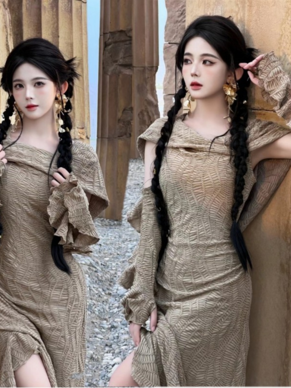 Ethnic Clothing & Online Fashion Store Khaadi Pk - Robe longue sur le thème du