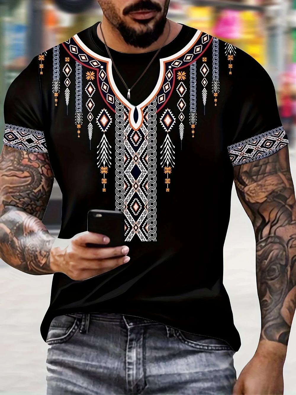 T-shirt Homme Sportif à Séchag - Y2K Ethnic Fashion avis et prix