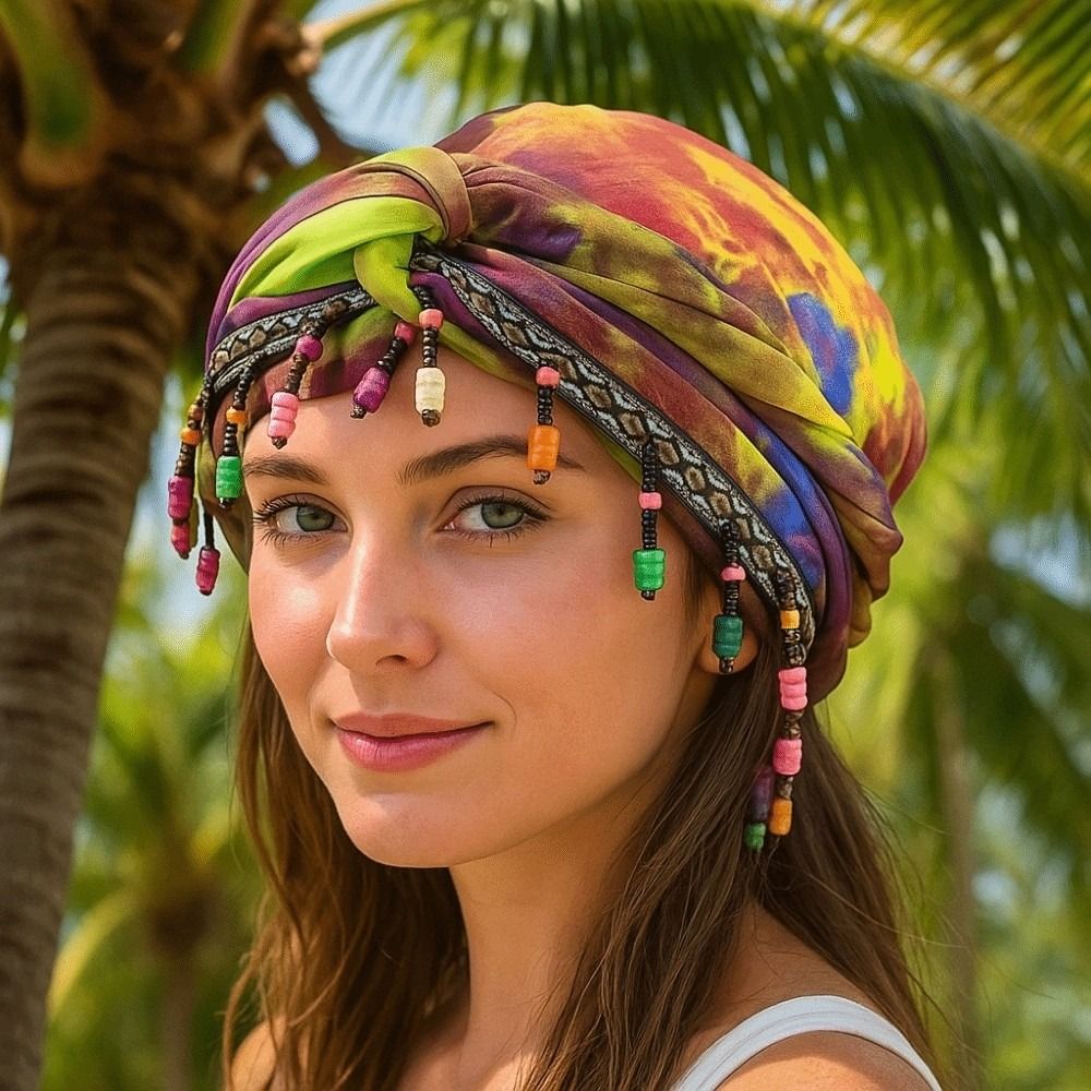 Foulard élastique perlé coloré - Ethnic Fashion India avis et prix